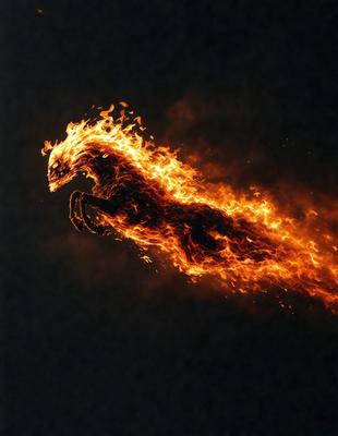 Primary subject: A fire-breathing dragon.

Setting/background: A dark, smoky background.

Visual style: Digital art.

Colors and mood: The dragon is primarily orange, and the overall atmosphere is intense and dramatic.
